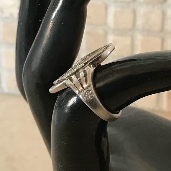 HARLEY DAVIDSON OFFICIAL STERLING SILVER WITH BLACK ONYX INLAY WOMENS RING Sz. 5 - Picture 10 of 12